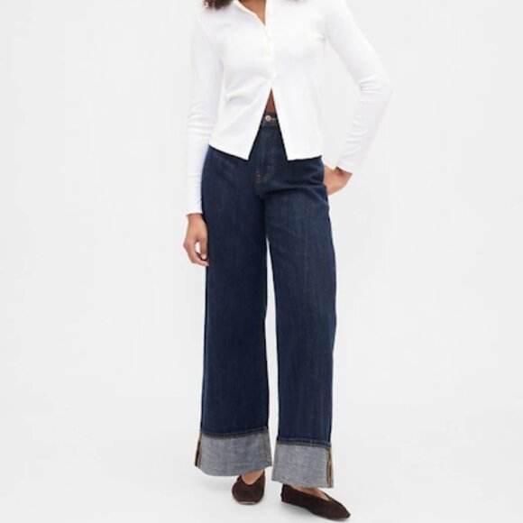 Wide Leg Wide Cuff Jeans - Picture 3 of 10